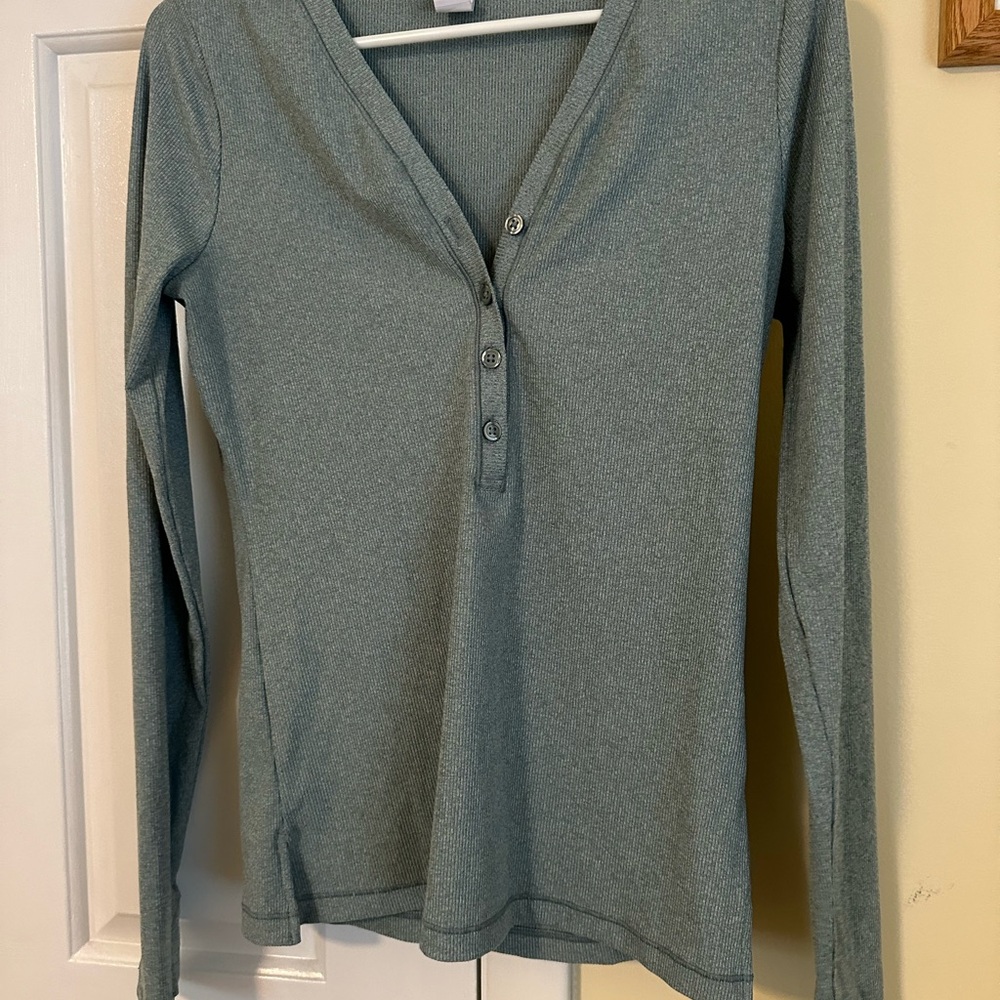 Athleta size S Henley ribbed top - Picture 3 of 6